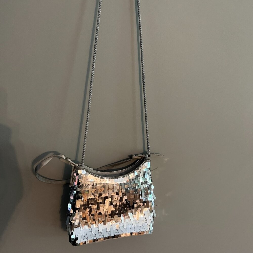 Silver Sequin Crossbody Bag - Picture 2 of 5